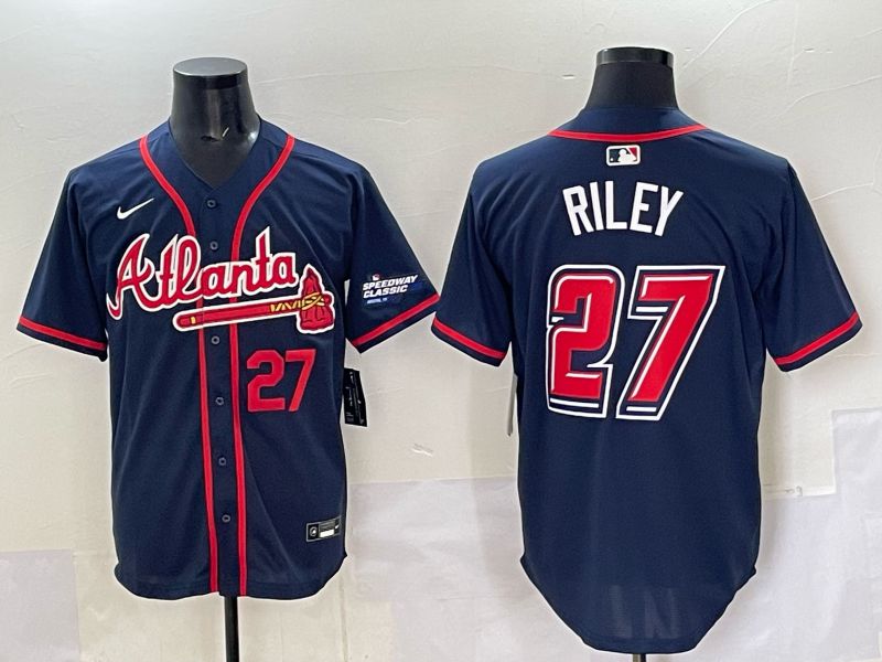 Men Atlanta Braves 27 Riley Drak Blue Nike 2025 MLB Jersey style 04